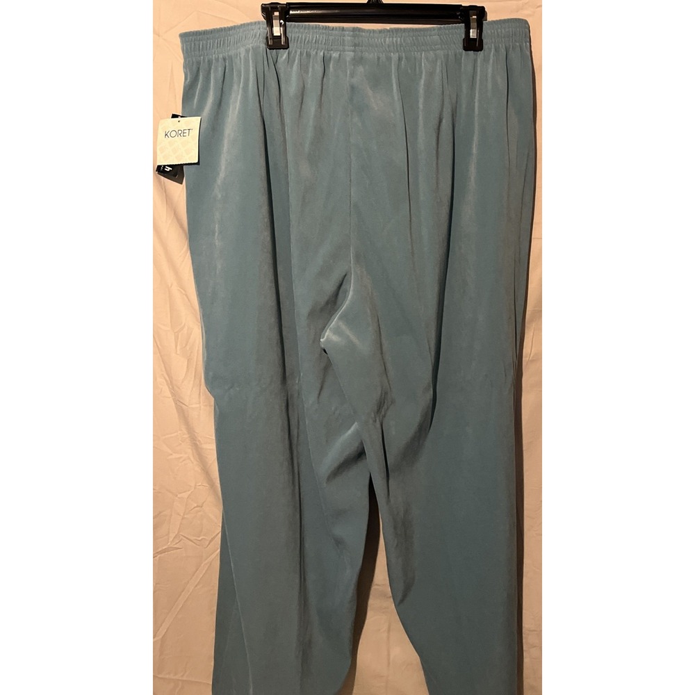 Koret Stretch Pants Womens Sz 24 w Turquoise Blue New - Picture 3 of 3